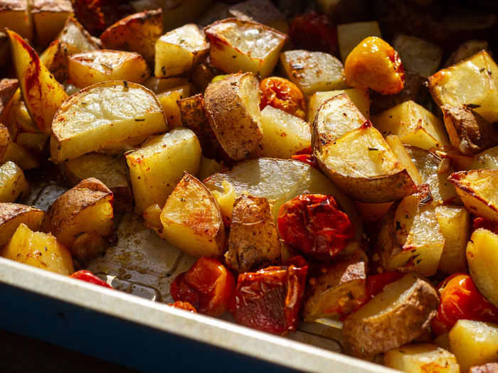 Dad Spice roasted potatoes and tomatoes